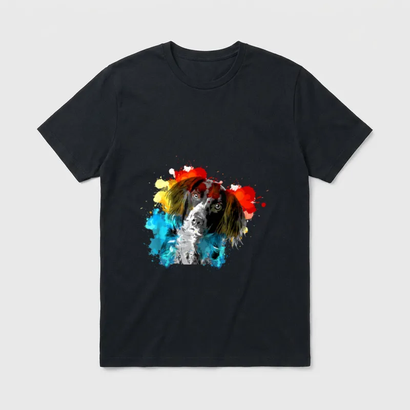 Bunte Farben Hunde Kopf T-Shirt – Klassisches T-Shirt in Schwarz