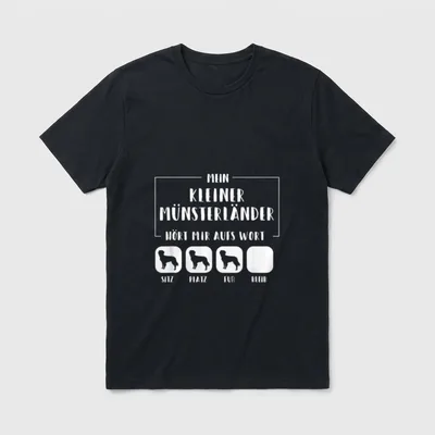Mein Kleiner Münsterländer hört T-Shirt – Klassisches T-Shirt in Schwarz
