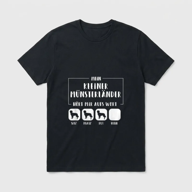 Mein Kleiner Münsterländer hört T-Shirt – Klassisches T-Shirt in Schwarz