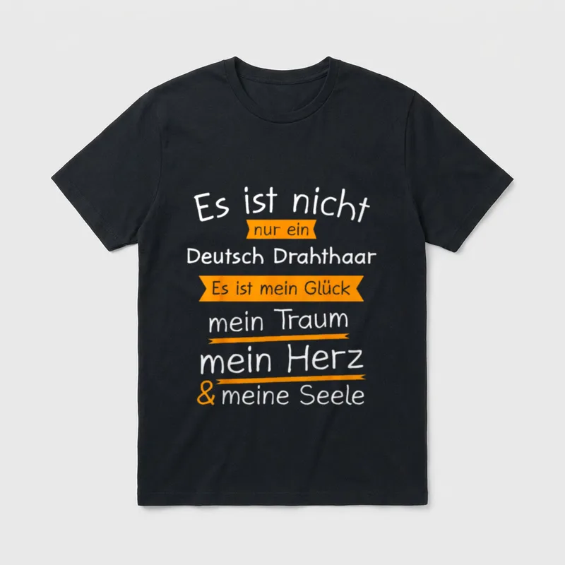 Deutsch Drahthaar Hund Jagdhund Jagd T-Shirt – Klassisches T-Shirt in Schwarz
