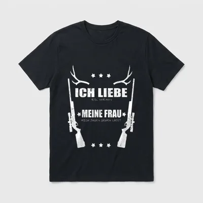 Drückjagd Jäger Liebe Meine T-Shirt – Klassisches T-Shirt in Schwarz