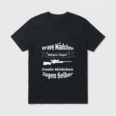 Mädchen Jäger Frau Jagen T-Shirt – Klassisches T-Shirt in Schwarz
