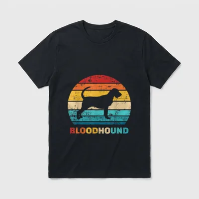 Bloodhound vintage colour T-Shirt – Klassisches T-Shirt in Schwarz