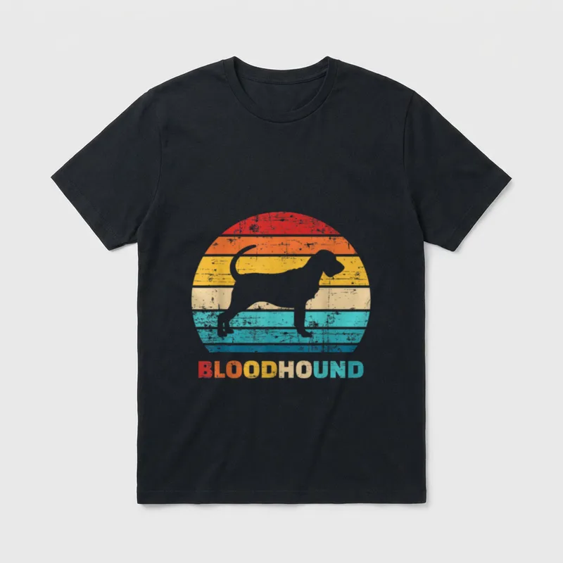 Bloodhound vintage colour T-Shirt – Klassisches T-Shirt in Schwarz