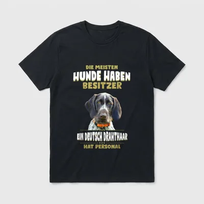 Deutsch Drahthaar Deutsch Drahthaar T-Shirt 0242 – Klassisches T-Shirt in Schwarz