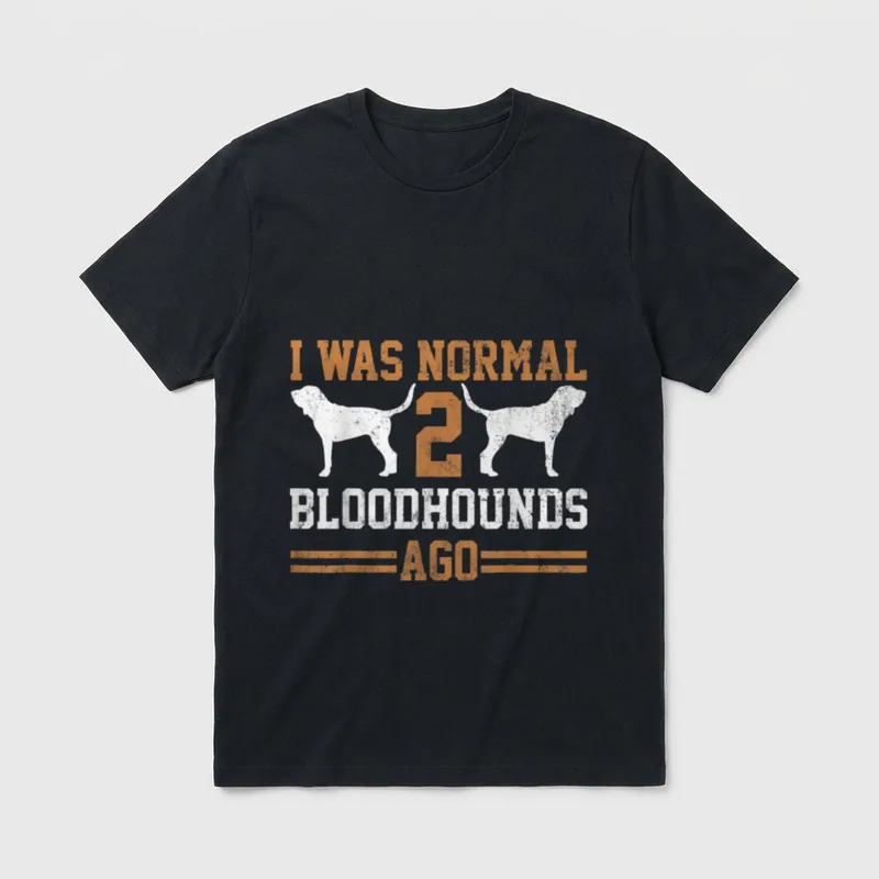 Bloodhound Zwei Hunde T-Shirt – Klassisches T-Shirt in Schwarz