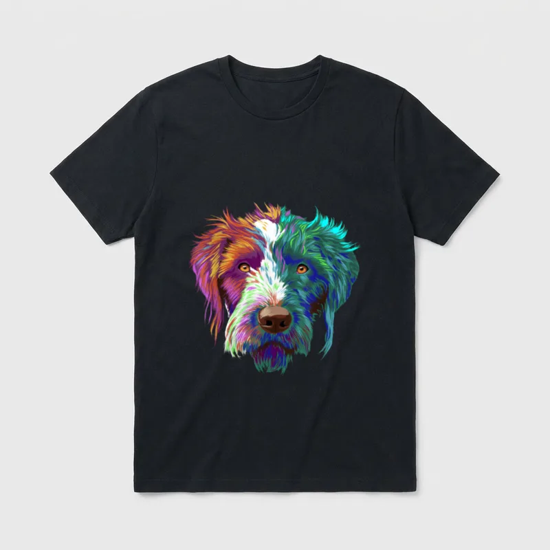 Splash Hund Deutsch Drahthaar T-Shirt – Klassisches T-Shirt in Schwarz