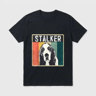 Retro Basset Hound & T-Shirt – Klassisches T-Shirt in Schwarz