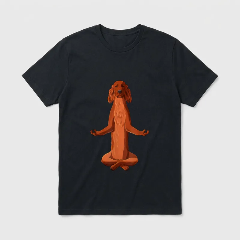 Yoga Hund Irish Red T-Shirt – Klassisches T-Shirt in Schwarz