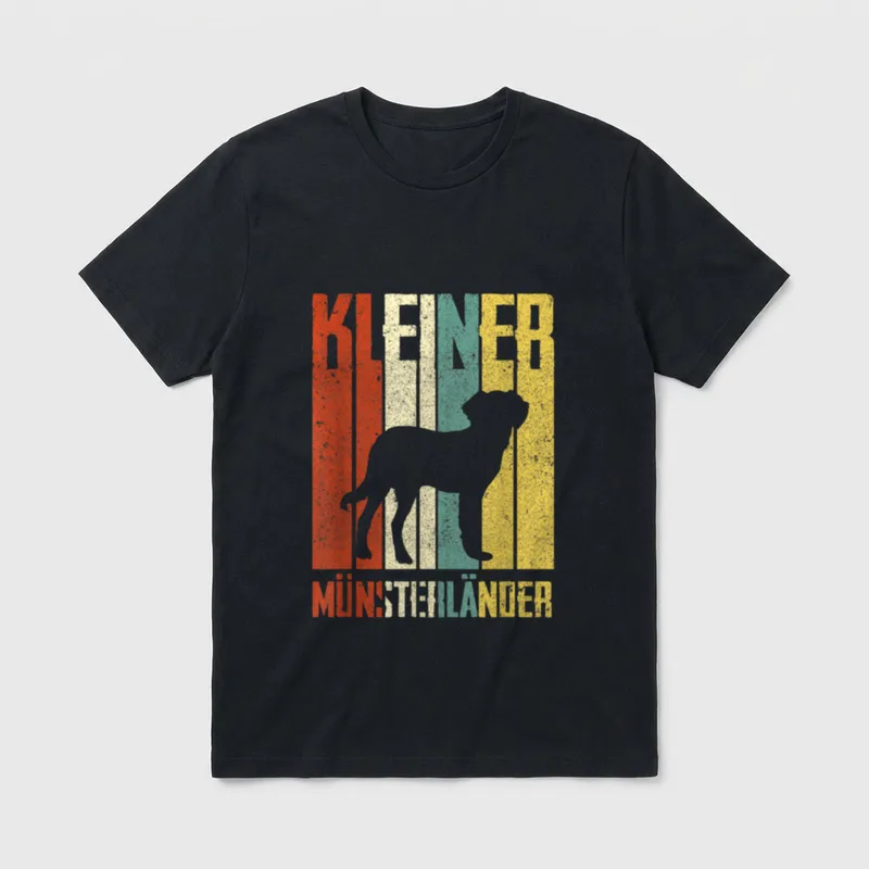 Kleiner Münsterländer Retro Kleiner T-Shirt – Klassisches T-Shirt in Schwarz