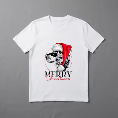Santa Gordon Setter Merry T-Shirt – Klassisches T-Shirt in Schwarz