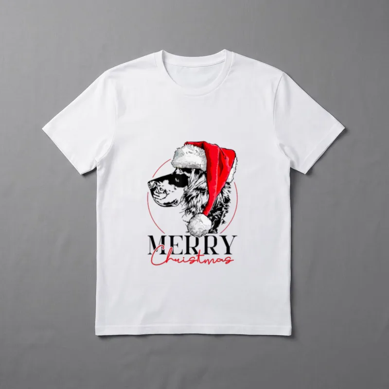 Santa Gordon Setter Merry T-Shirt – Klassisches T-Shirt in Schwarz