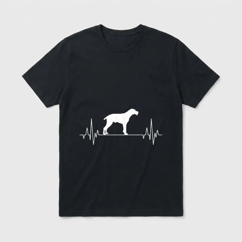Deutsch Drahthaar Herzschlag EKG T-Shirt – Klassisches T-Shirt in Schwarz