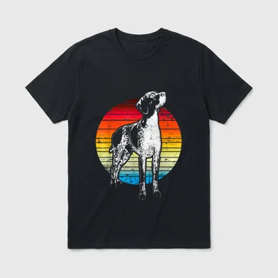 Retro Deutsch Kurzhaar & Jagdhunde T-Shirt – Klassisches T-Shirt in Schwarz