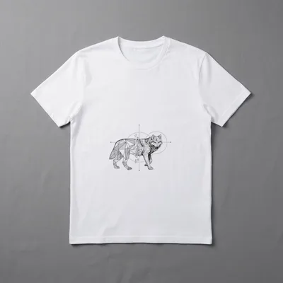 Polygon Art Geometrischer Wolf T-Shirt – Klassisches T-Shirt in Schwarz