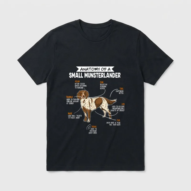 Anatomie Eines Kleiner Münsterländer T-Shirt – Klassisches T-Shirt in Schwarz