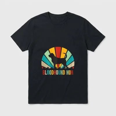 Funny Retro Bloodhound Mother's T-Shirt – Klassisches T-Shirt in Schwarz