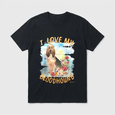 Bloodhound Dog I Love T-Shirt – Klassisches T-Shirt in Schwarz