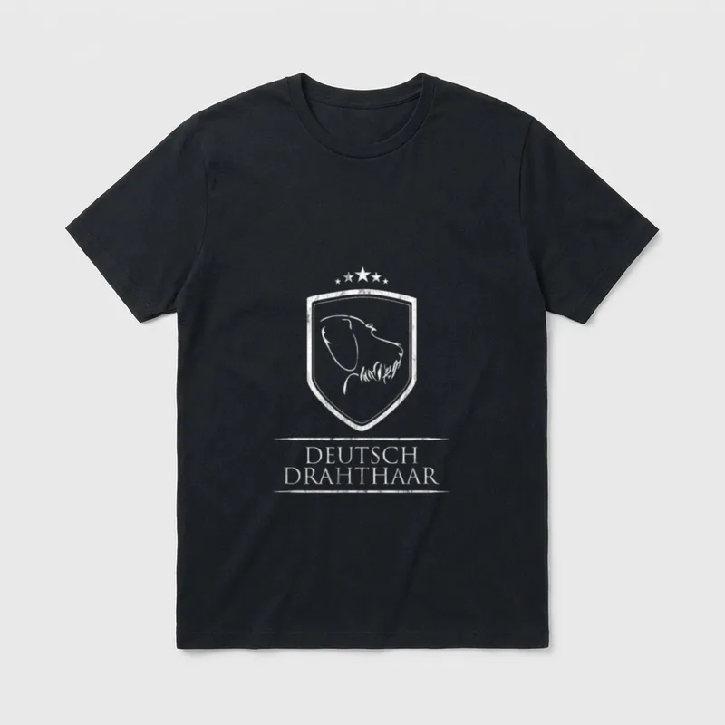 Deutsch Drahthaar Hund Hunde T-Shirt 0283 – Klassisches T-Shirt in Schwarz