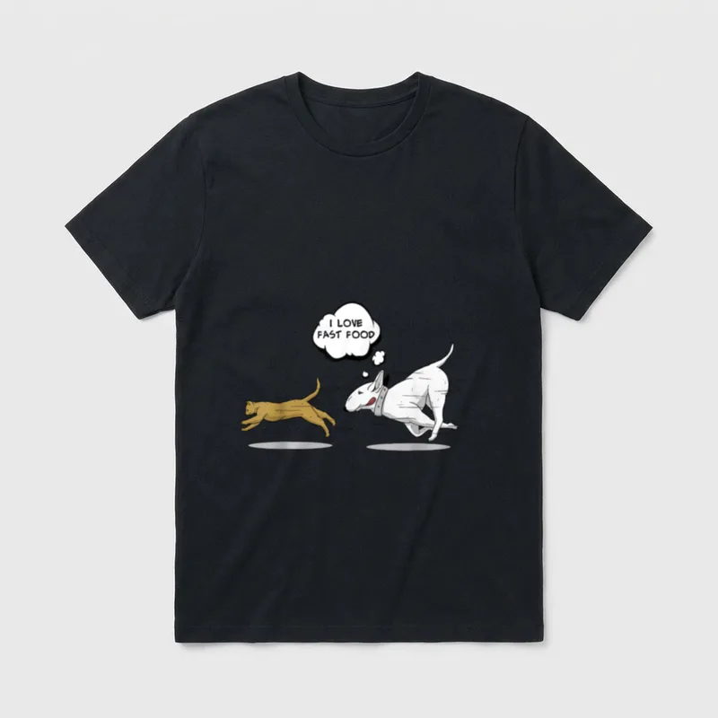 Lustiges Fast Food Hund T-Shirt – Klassisches T-Shirt in Schwarz