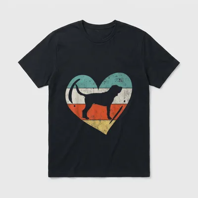 Bloodhound Hund Herz T-Shirt – Klassisches T-Shirt in Schwarz