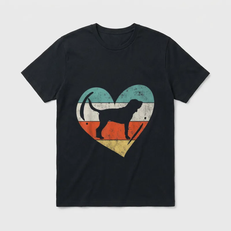 Bloodhound Hund Herz T-Shirt – Klassisches T-Shirt in Schwarz