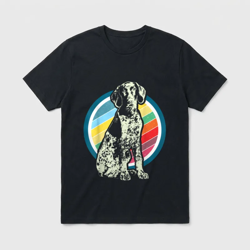 Deutsch Kurzhaar Retro Style Design T-Shirt – Klassisches T-Shirt in Schwarz