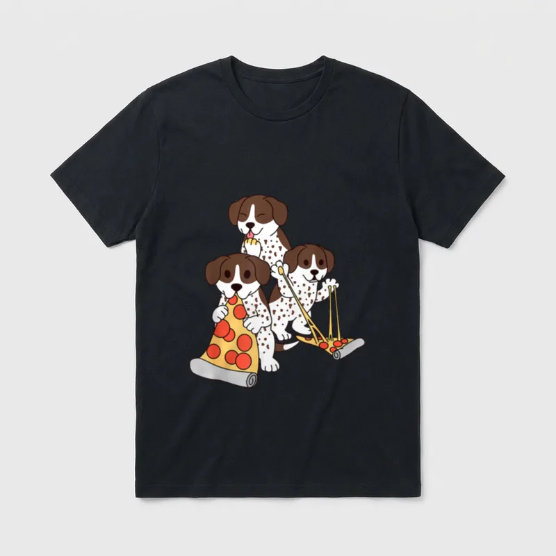 Pizza Deutsch Kurzhaar Zeiger T-Shirt – Klassisches T-Shirt in Schwarz