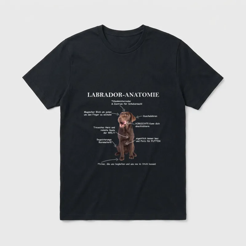Labrador Shirt Damen – Klassisches T-Shirt in Schwarz