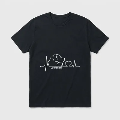 Labrador Herzschlag Hunderasse Hundeliebhaber T-Shirt – Klassisches T-Shirt in Schwarz