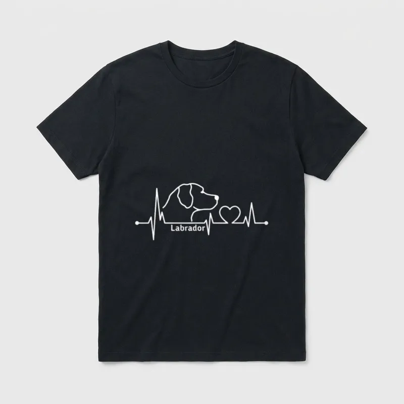 Labrador Herzschlag Hunderasse Hundeliebhaber T-Shirt – Klassisches T-Shirt in Schwarz