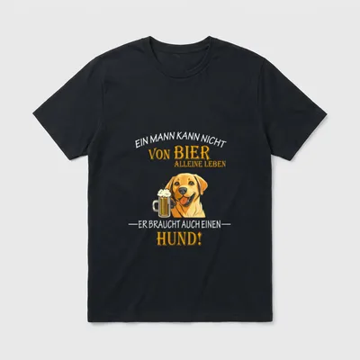 Bier und Coole Hunde T-Shirt – Klassisches T-Shirt in Schwarz