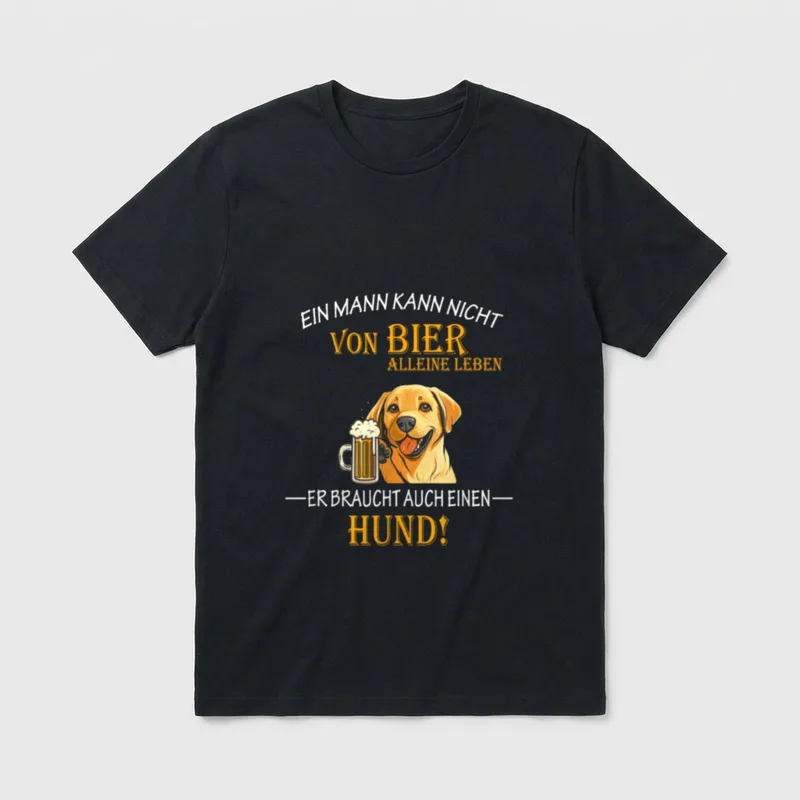 Bier und Coole Hunde T-Shirt – Klassisches T-Shirt in Schwarz