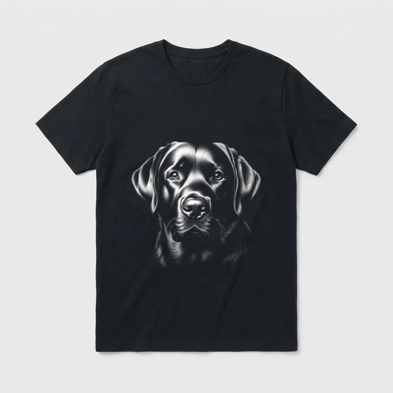Süßer Labrador Kopf T-Shirt – Klassisches T-Shirt in Schwarz