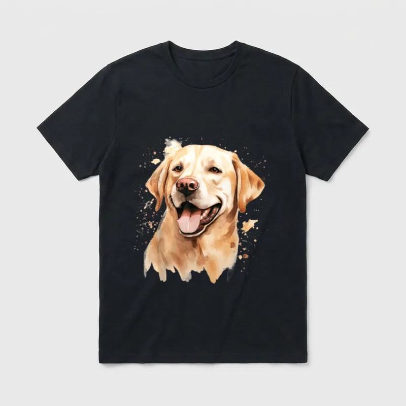 Watercolor Labrador Labbi T-Shirt – Klassisches T-Shirt in Schwarz