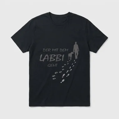Hunde Der mit dem Labbi T-Shirt – Klassisches T-Shirt in Schwarz