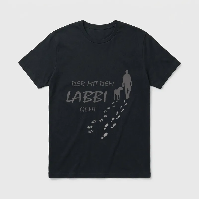 Hunde Der mit dem Labbi T-Shirt – Klassisches T-Shirt in Schwarz