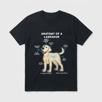 Anatomie Eines Labrador Witziges T-Shirt – Klassisches T-Shirt in Schwarz
