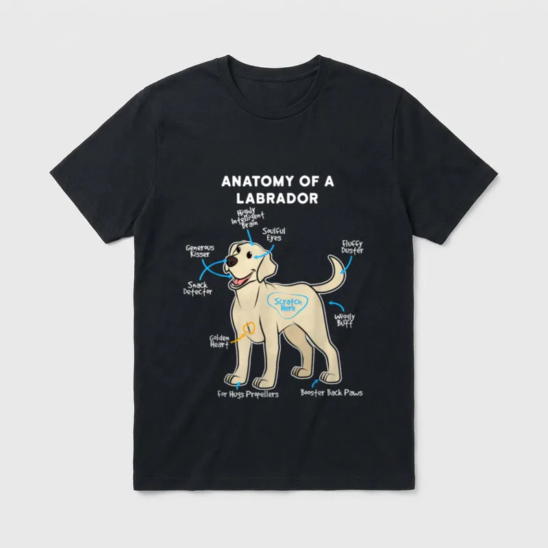 Anatomie Eines Labrador Witziges T-Shirt – Klassisches T-Shirt in Schwarz