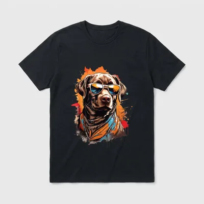Brauner Labrador Mit Sonnenbrille T-Shirt – Klassisches T-Shirt in Schwarz