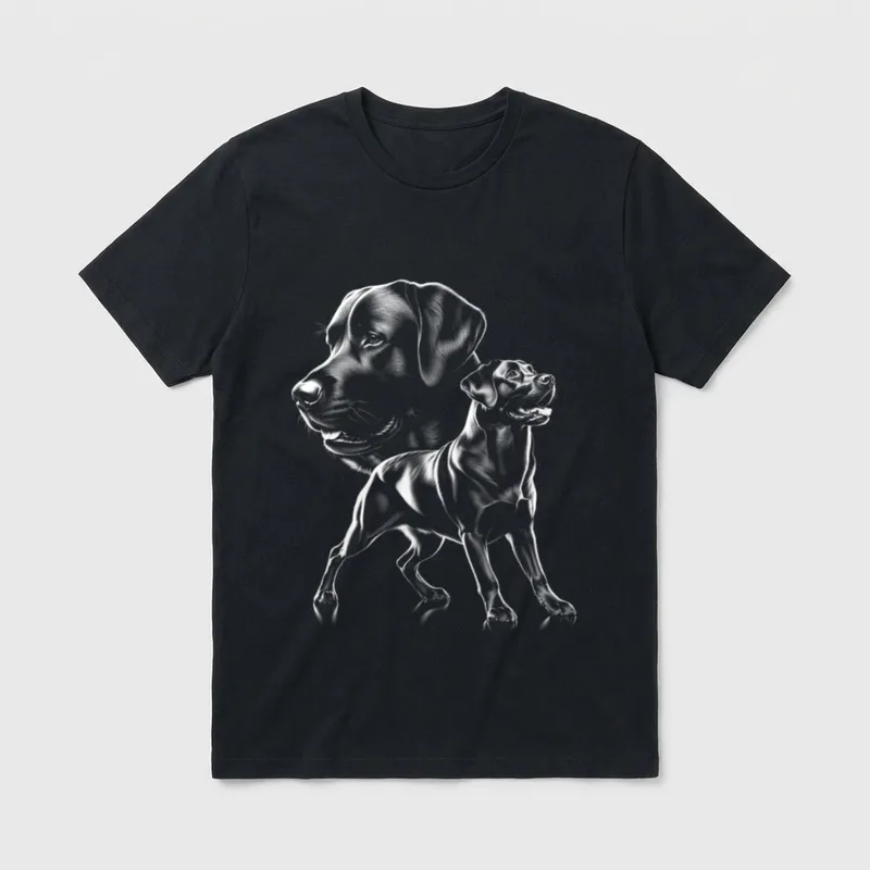 Verspielter süßer Labrador Hund T-Shirt – Klassisches T-Shirt in Schwarz