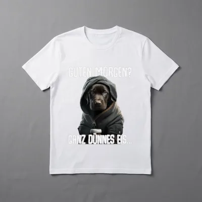 Guten Morgen Ganz Dünnes Labrador T-Shirt – Klassisches T-Shirt in Schwarz