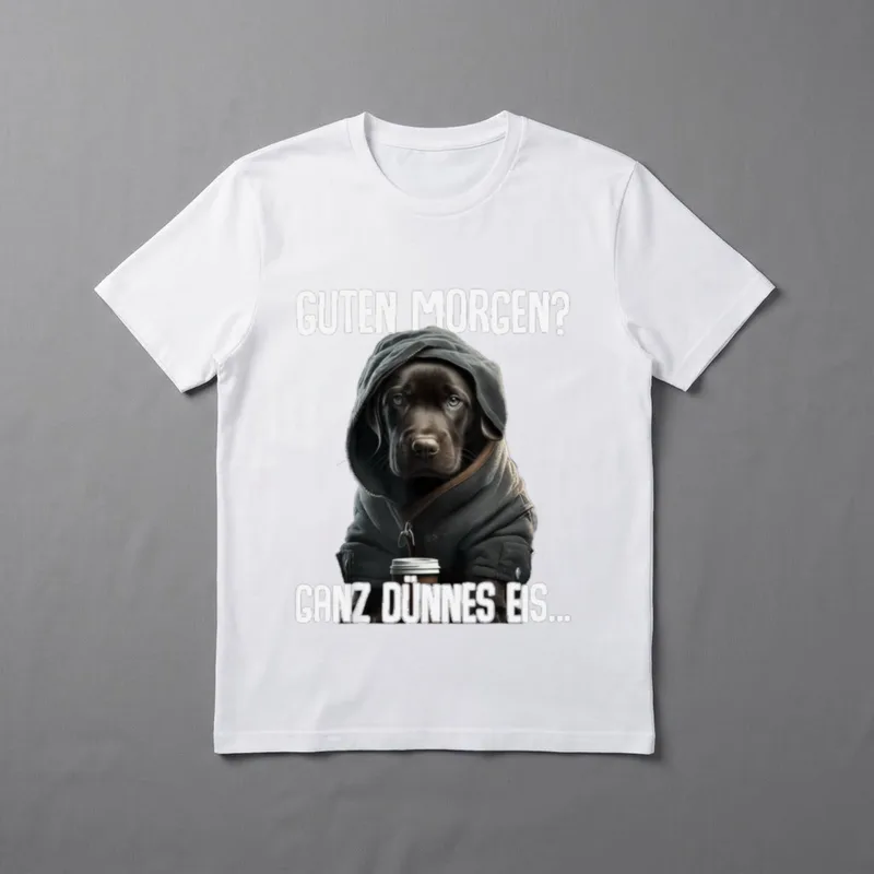 Guten Morgen Ganz Dünnes Labrador T-Shirt – Klassisches T-Shirt in Schwarz