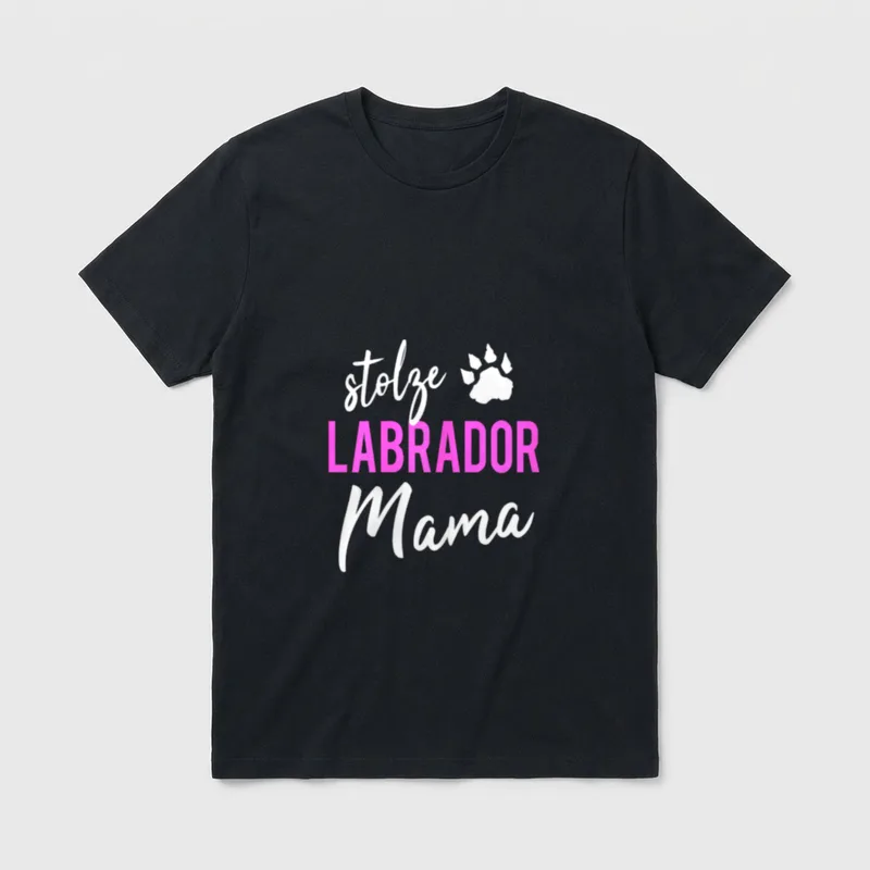 Labrador Mama T Stolz T-Shirt – Klassisches T-Shirt in Schwarz