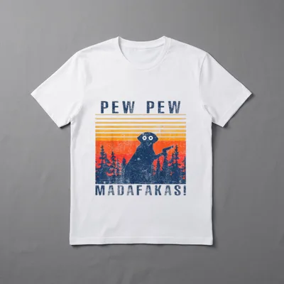 PEW PEW MADAFAKAS LABRADOR T-Shirt – Klassisches T-Shirt in Schwarz