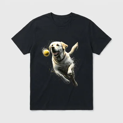 Gelber Labrador Retriever jagt T-Shirt – Klassisches T-Shirt in Schwarz