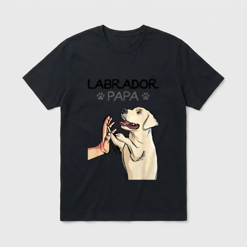 Labrador Papa Hunde Herrchen T-Shirt – Klassisches T-Shirt in Schwarz