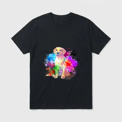 Labrador Farbklecks Motiv Hundeliebe T-Shirt – Klassisches T-Shirt in Schwarz