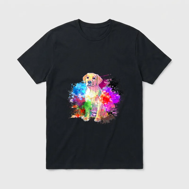 Labrador Farbklecks Motiv Hundeliebe T-Shirt – Klassisches T-Shirt in Schwarz