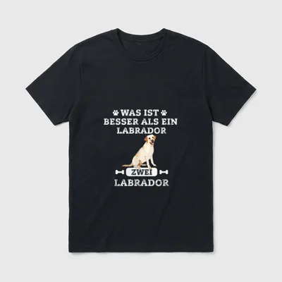 Zwei Labrador Hunde Design T-Shirt – Klassisches T-Shirt in Schwarz